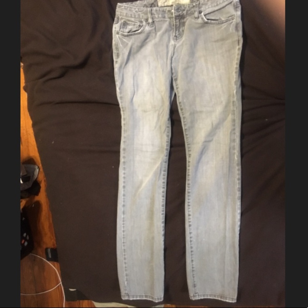 Skinny fit boyfriend denim-- light grey